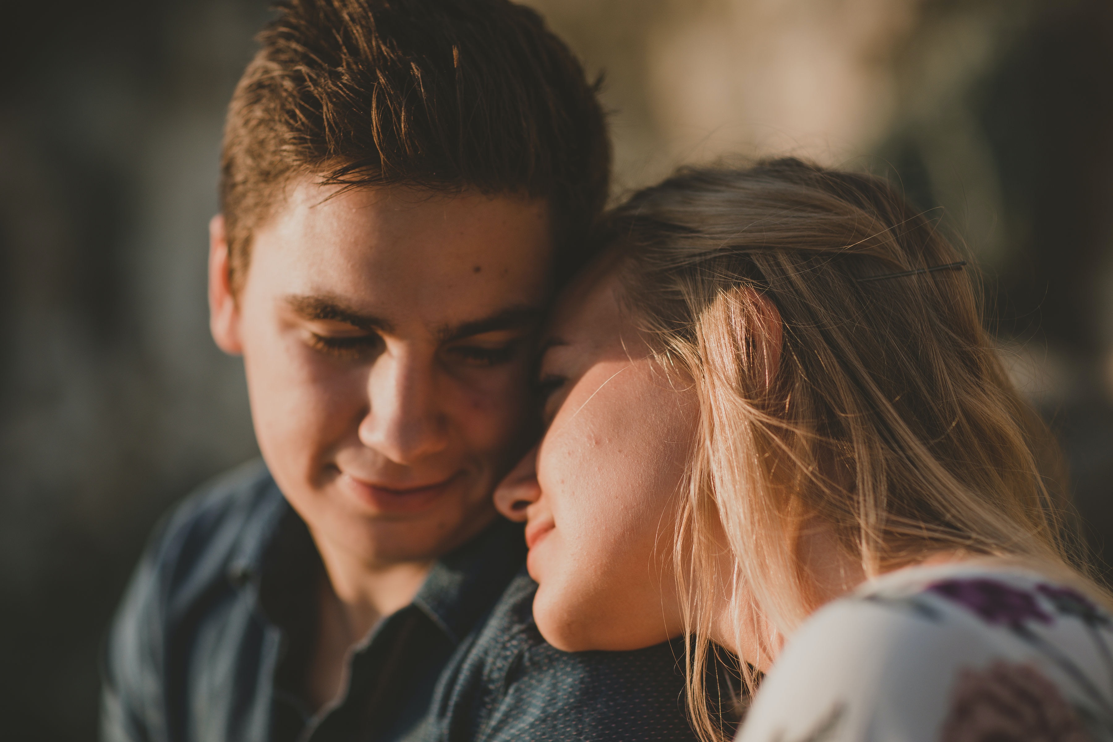 Young couple being affectionate.